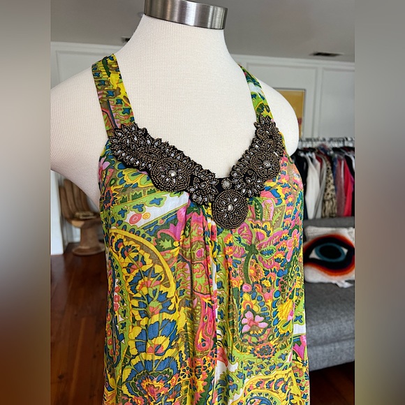 River Island vibrant print semi sheer maxi - Picture 1 of 6